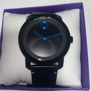 Movado Bold in Black with Blue Accents
